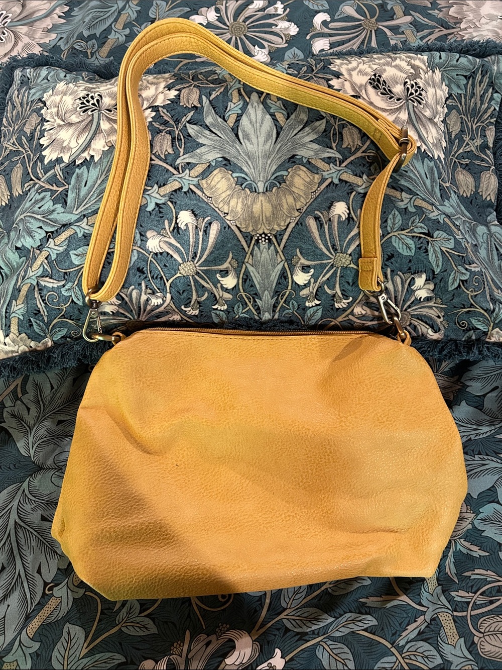 Yellow Vegan Leather Shoulder Bag - Women's Everyday Crossbody